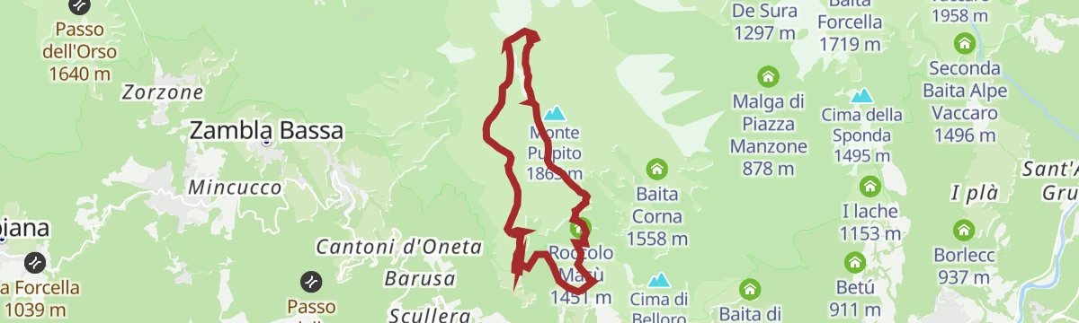 Route map: Giro del Monte Grem